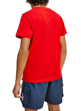 T-Shirt Tommy Jeans Center Chest Rot für Herren