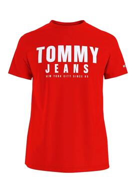 T-Shirt Tommy Jeans Center Chest Rot für Herren