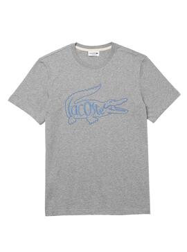 T-Shirt Lacoste Logo Oversize Grau für Herren