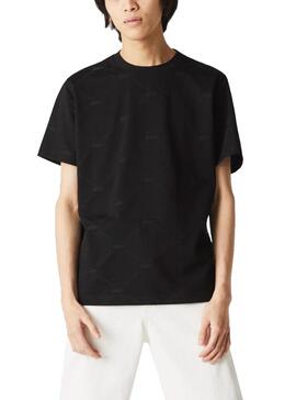 T-Shirt Lacoste Live Monogram Schwarz für Herren