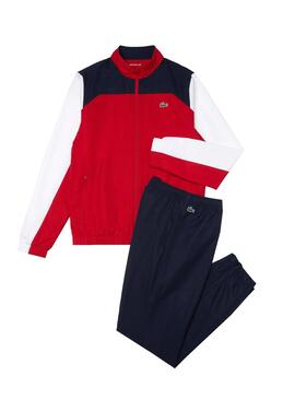 Trainingsanzug Lacoste Farbblock Rot für Herren