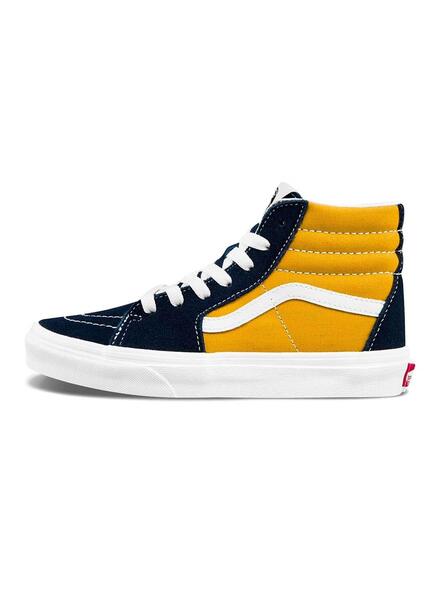 Sneaker Vans Sk8 Hi Blau Marineblau y Gelb