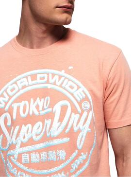 T-Shirt Superdry Orange Ticket für Herren