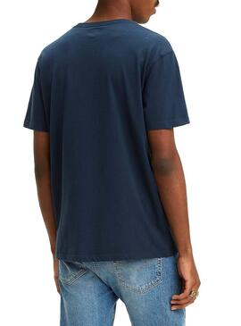 T-Shirt Levis Basica Marineblau für Herren