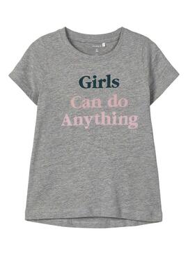 T-Shirt Name It Girls Grau für Mädchen