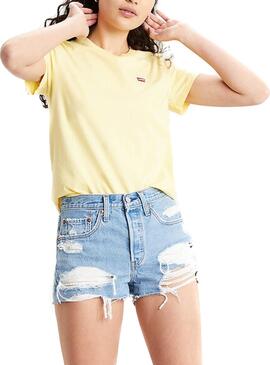 T-Shirt Levis Basic Gelb für Damen