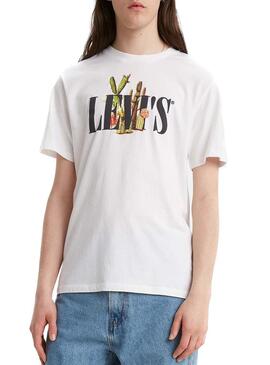 T-Shirt Levis 90S Serif Cactus Weiss Herren