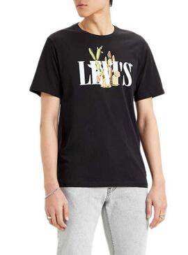 T-Shirt Levis 90S Serif Cactus Schwarz Herren