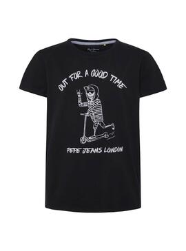 T-Shirt Pepe Jeans Tan Schwarz für Junge