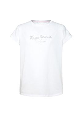 T-Shirt Pepe Jeans Nuria Weiss für Mädchen