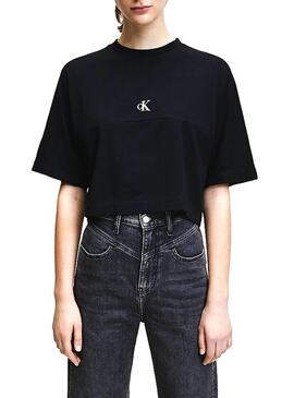 T-Shirt Clavin klein Jeans Zurück Logo Schwarz Damen