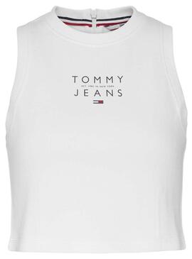 Top Tommy Jeans Logo Weiss für Damen