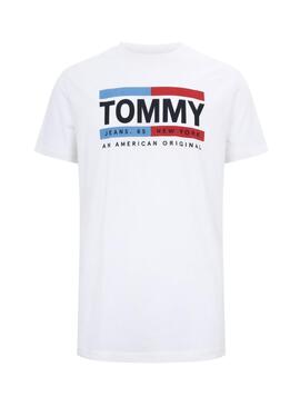 T-Shirt Tommy Jeans Box Logo Weiss für Herren