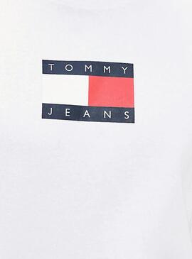 T-Shirt Tommy Jeans Small Flag Weiss für Herren