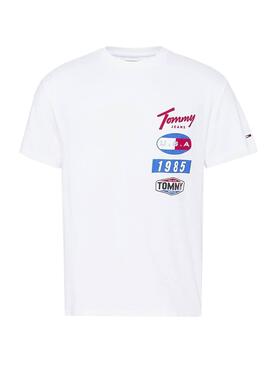 T-Shirt Tommy Jeans Patches Weiss für Herren