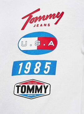 T-Shirt Tommy Jeans Patches Weiss für Herren