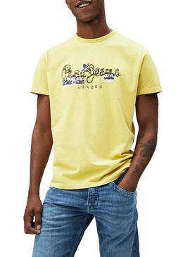 T-Shirt Pepe Jeans Salomon Gelb für Herren