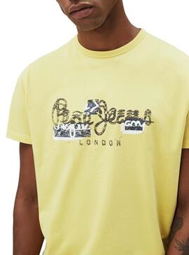T-Shirt Pepe Jeans Salomon Gelb für Herren