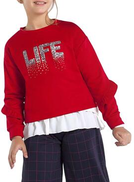 Sweatshirt Mayoral Knitted Rom Rot für Mädchen
