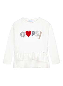 Sweatshirt Mayoral Lenkrad Weiss für Mädchen