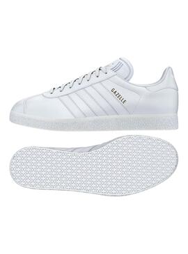 Sneaker Adidas Gazelle Weiss Piel Herren Damen