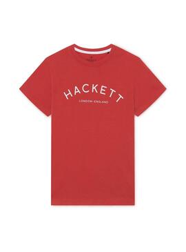 T-Shirt Hackett Basic Logo Rot für Junge