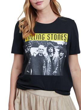 T-Shirt Vila Rolling Stones Schwarz für Damen