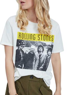 T-Shirt Vila Rolling Stones Weiss für Damen