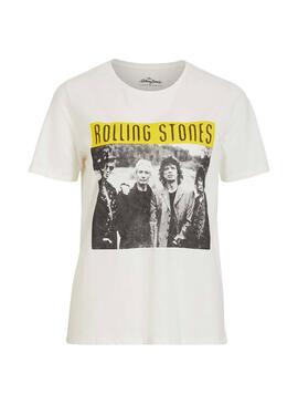 T-Shirt Vila Rolling Stones Weiss für Damen