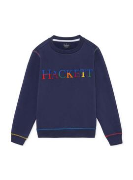 Sweatshirt Hackett Flock Marine Blau für Junge