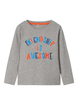 T-Shirt Name It Friendly Grau für Junge