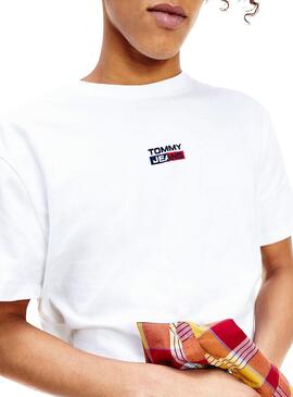 T-Shirt Tommy Jeans Small Logo Weiss Herren