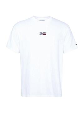 T-Shirt Tommy Jeans Small Logo Weiss Herren