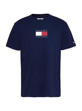 T-Shirt Tommy Jeans Small Flag Marine Blau für Herren