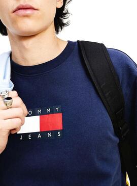 T-Shirt Tommy Jeans Small Flag Marine Blau für Herren