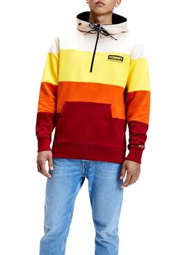 Sweatshirt Tommy Jeans Half Zip Colorblock Herren