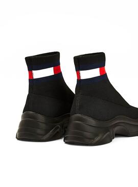 Sneaker Tommy Jeans Socke Logo Schwarz Damen
