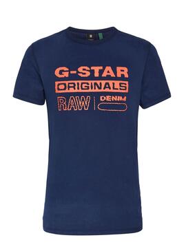 T-Shirt G Star Wavy Blau für Herren
