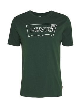 T-Shirt Levis Outline Grün für Herren