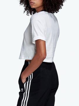 T-Shirt Adidas Crop Weiss für Damen