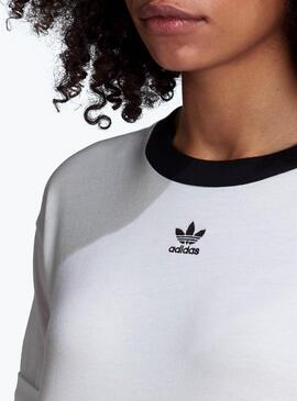 T-Shirt Adidas Crop Weiss für Damen