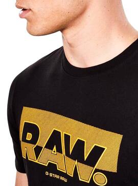 T-Shirt G Star Raw Graphic Slim Schwarz für Herren