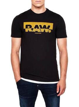 T-Shirt G Star Raw Graphic Slim Schwarz für Herren