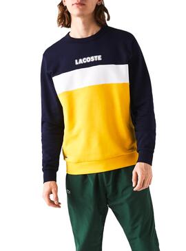 Sweatshirt Lacoste Block Gelb für Herren