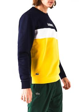 Sweatshirt Lacoste Block Gelb für Herren