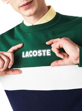Sweatshirt Lacoste Block Grün für Herren