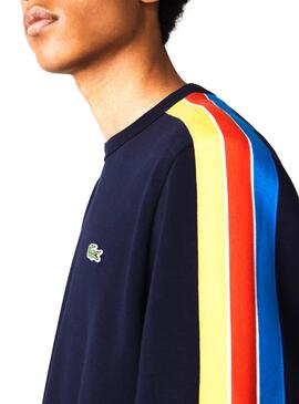 Sweatshirt Lacoste Tricolor Blau für Herren