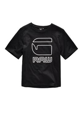 T-Shirt G Star Raw Logo Schwarz für Mädchen