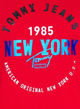 Sweatshirt Tommy Jeans New York Rot für Damen