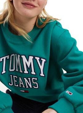 Sweatshirt Tommy Jeans Collegiate Grün für Damen